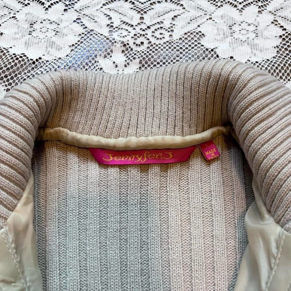 Beige Fur Ribbed Jacket - Picture 3 of 5